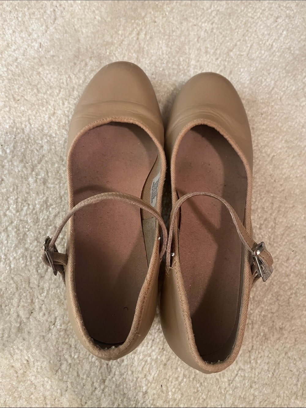 Bloch Techno Tap Beige/Tan Tap Shoe Heels with Silver Taps